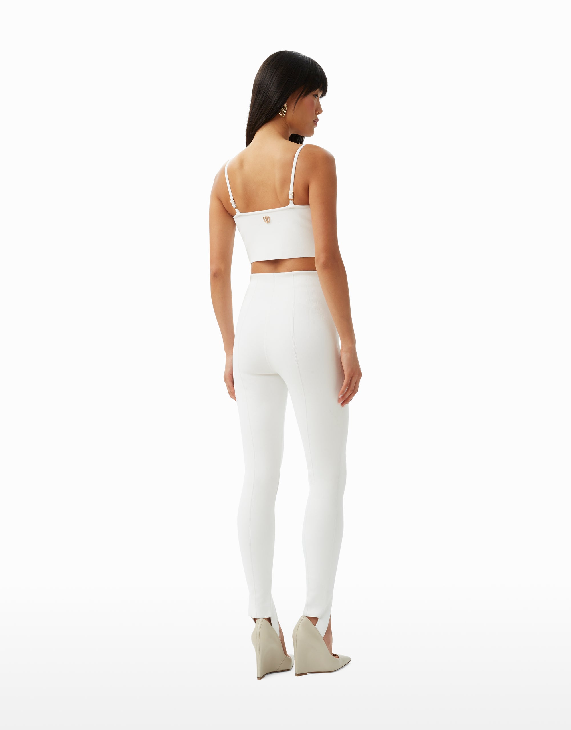 Ariana sculpt-knit keyhole bustier in white