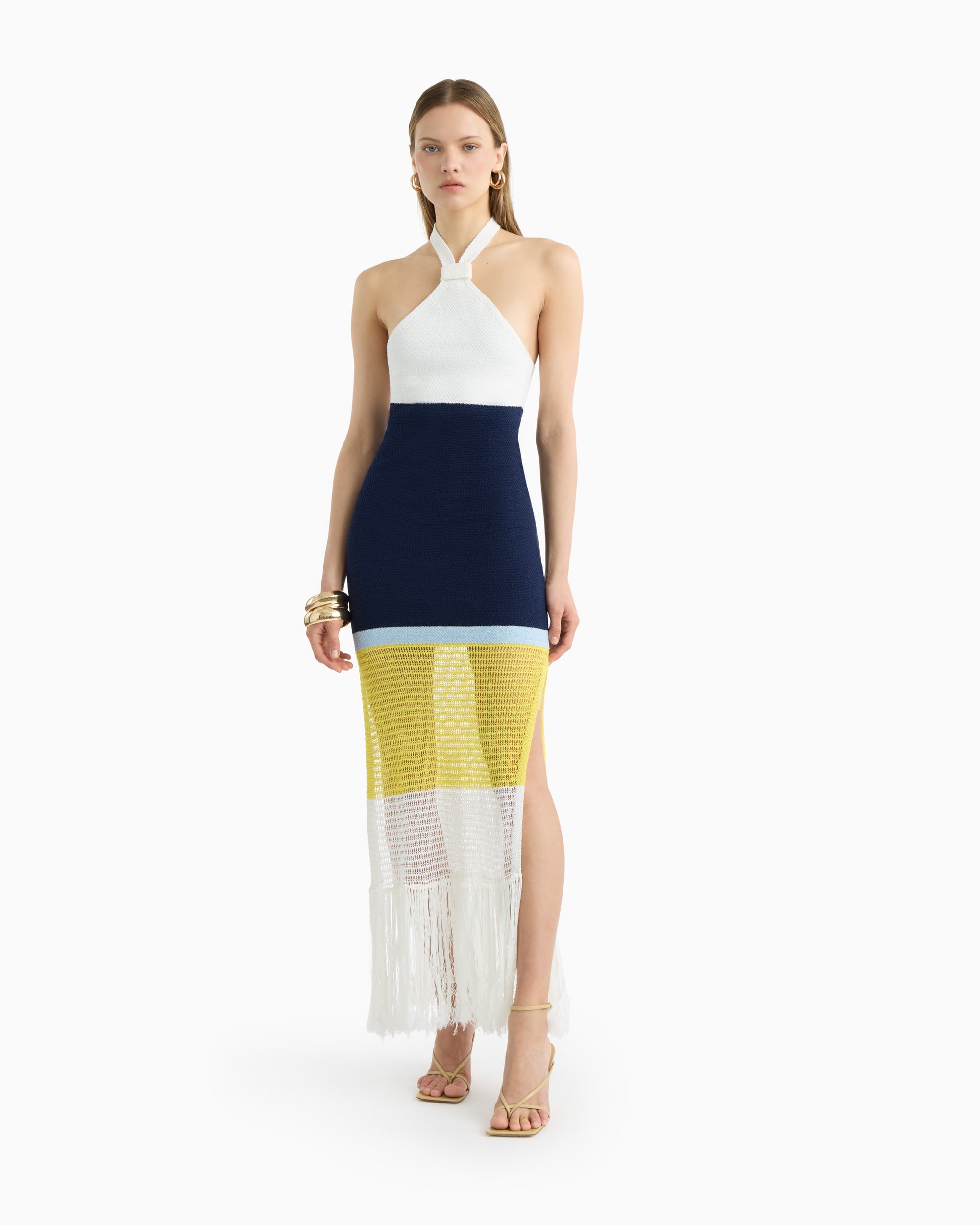 ALIX fringe maxi crochet dress in multi ALIX fringe maxi crochet dress in multi