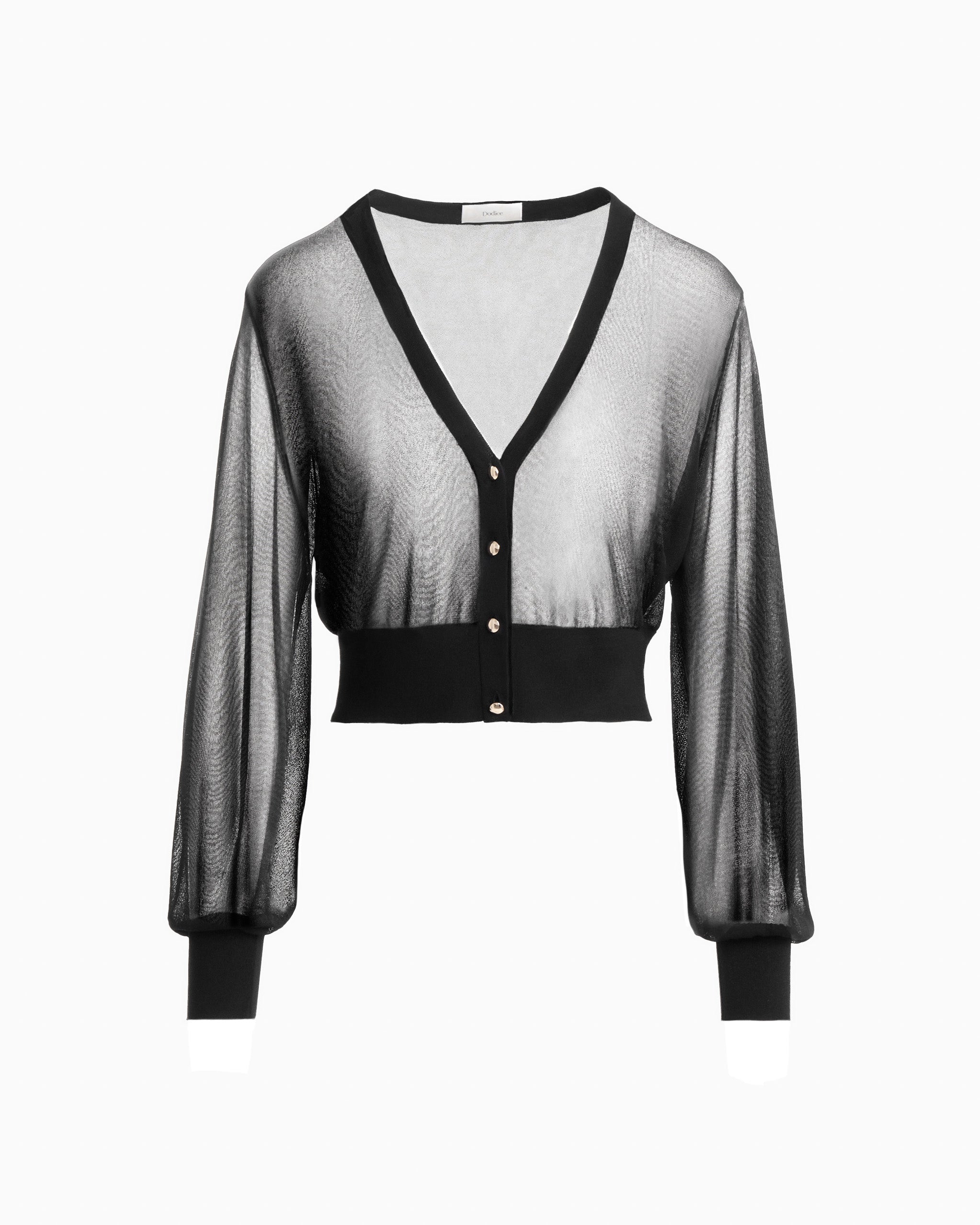 DAKOTA sheer cropped cardigan in noir