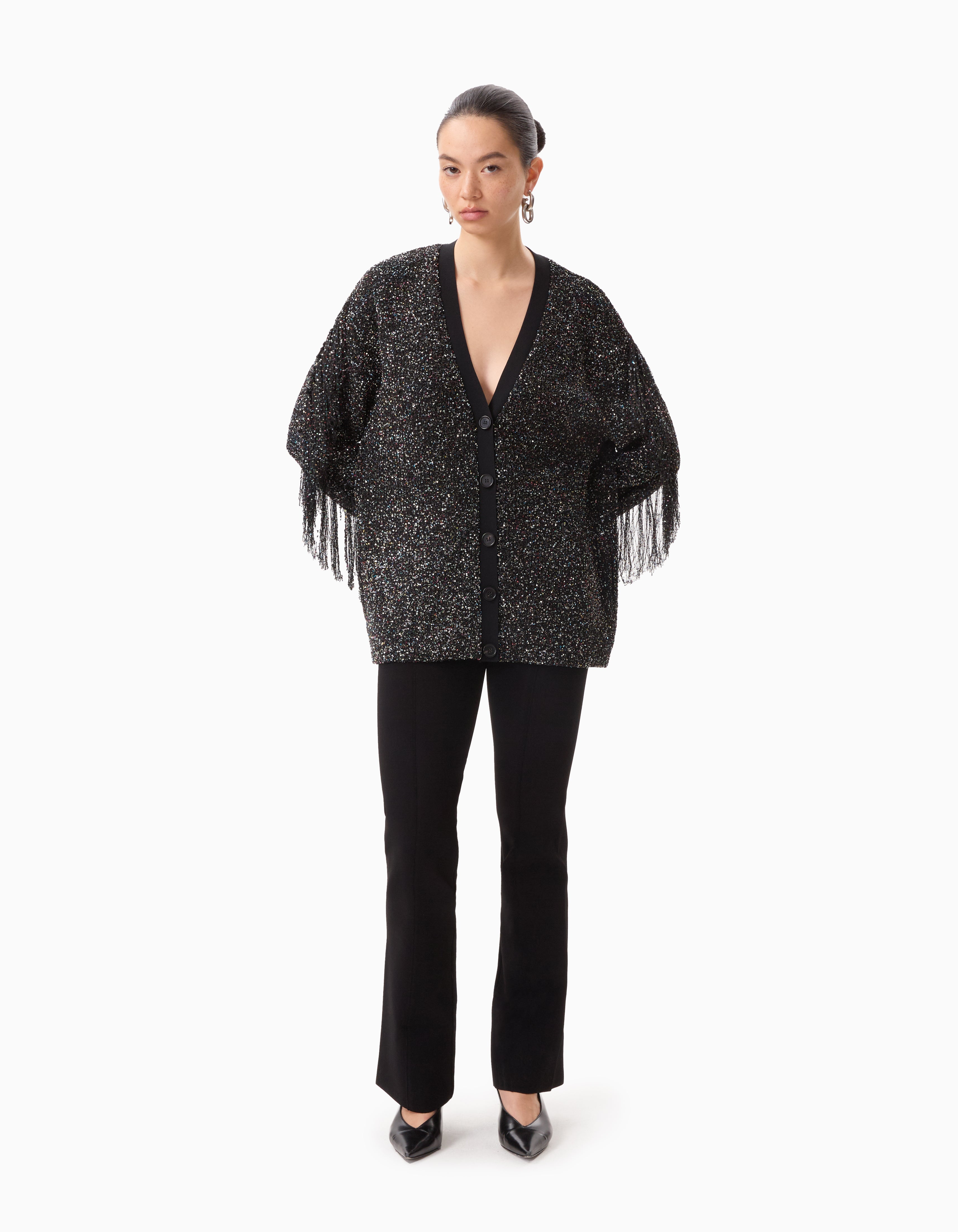 RIU Rちゃん★ Glitter fringe knit cardigan RIU Rちゃん☆ Glitter fringe knit cardigan レディース