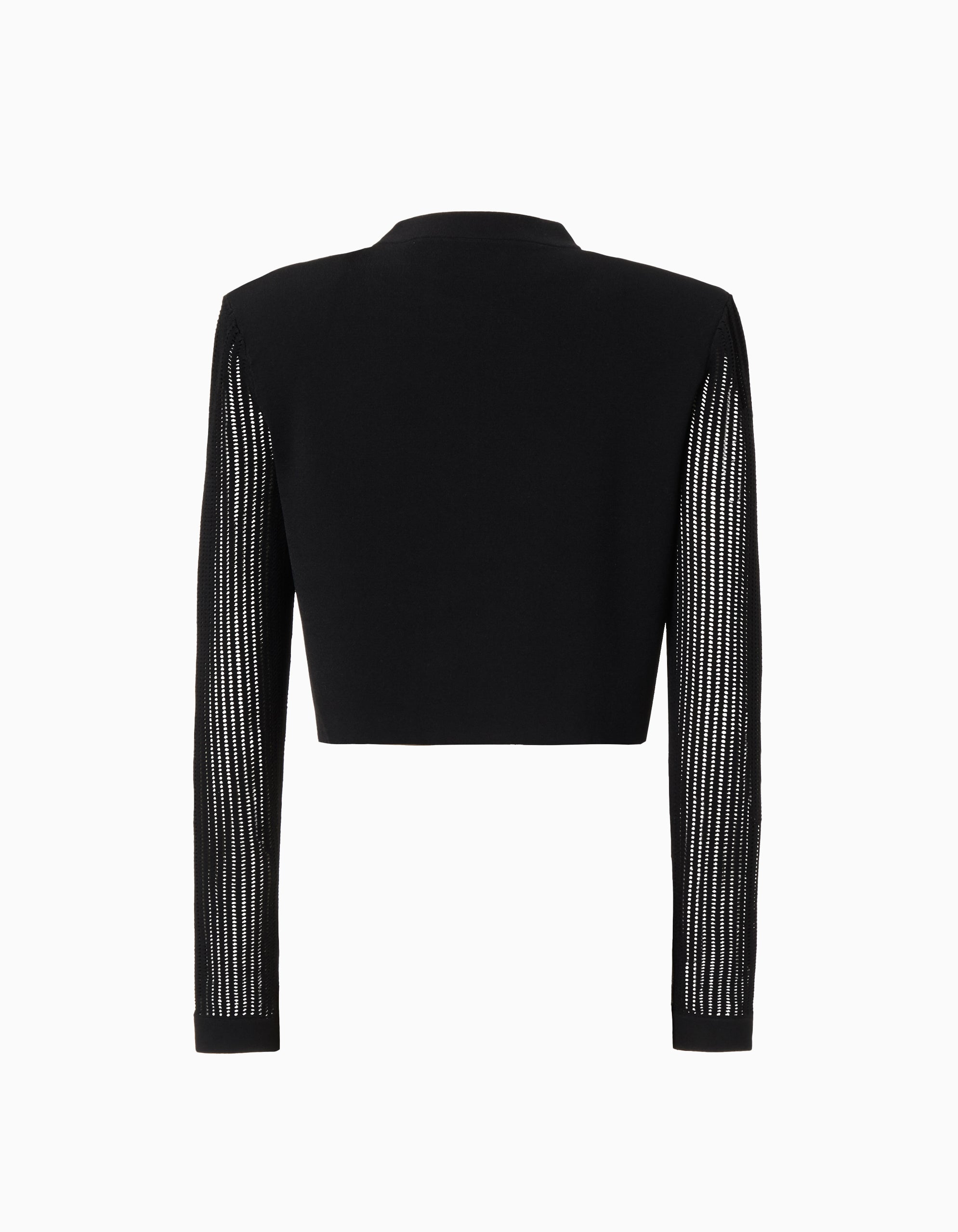 LILA bolero with pointelle-knit sleeves in noir