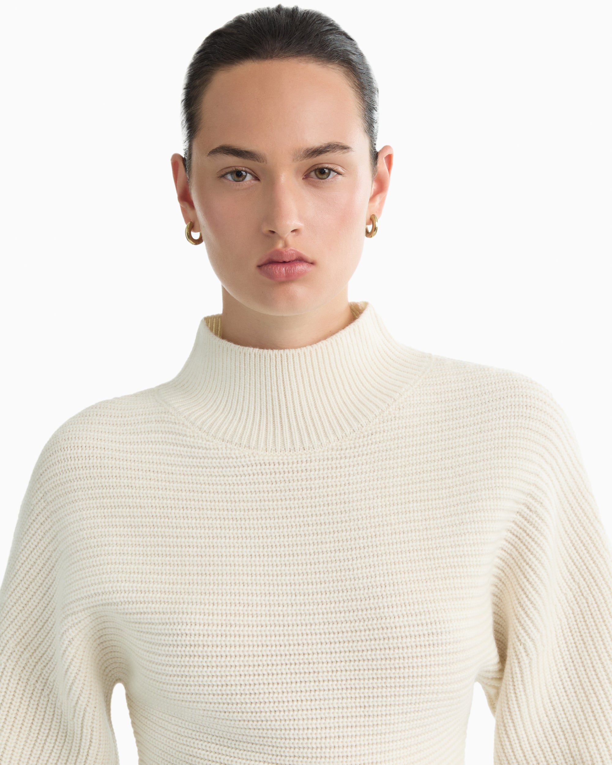 GAL cropped sweater in cream - Main Image