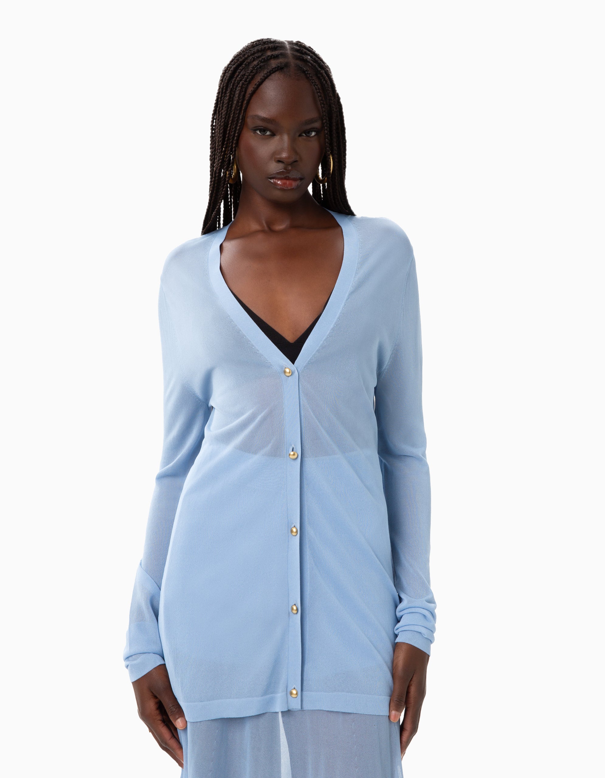 HILA sheer cardigan in light blue
