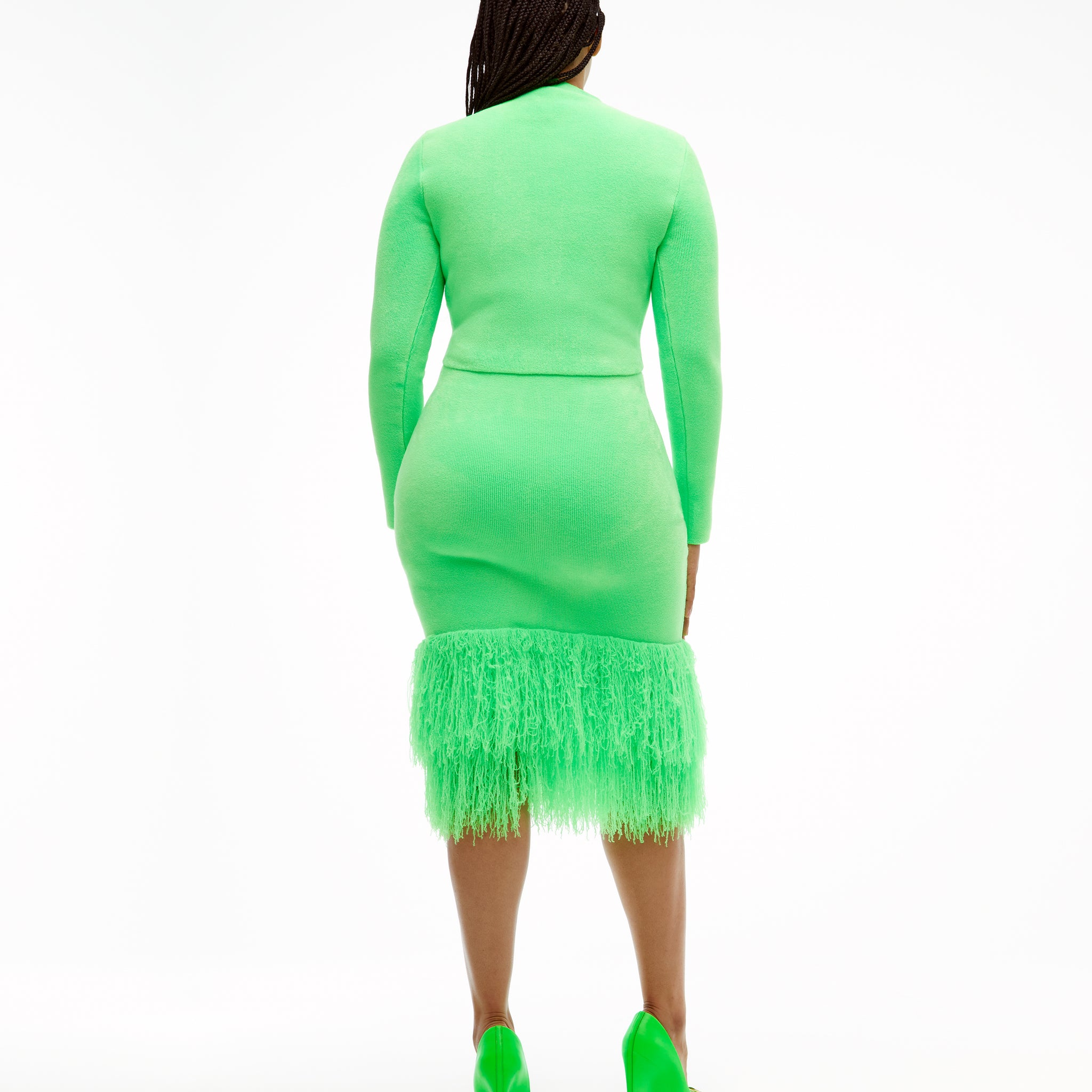 Longline cropped top in vert fluo