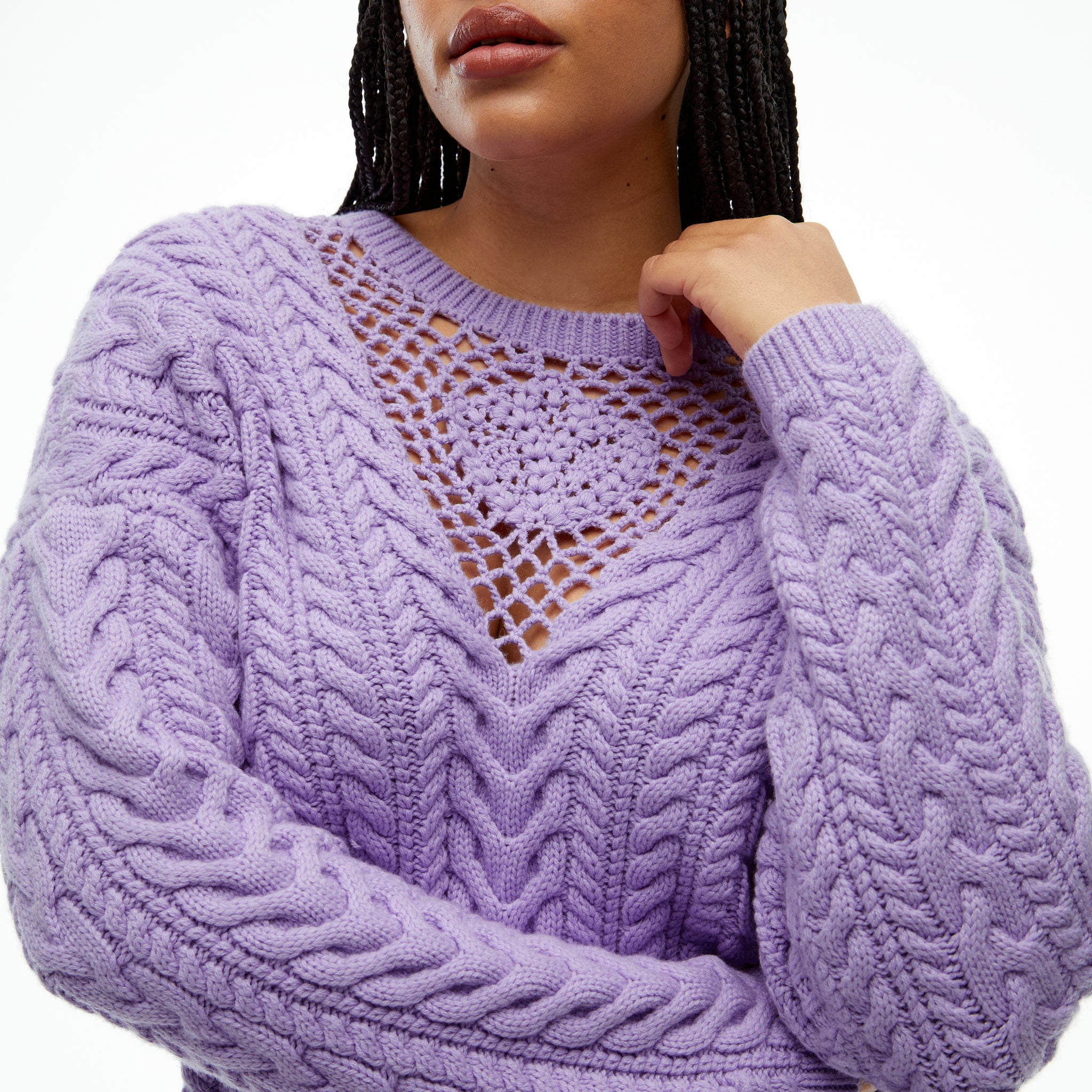 Tulip crewneck sweater in lavender